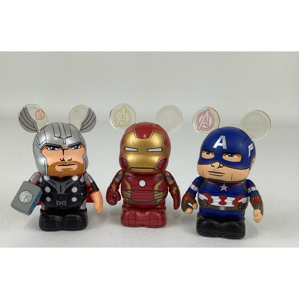 Disney Store Vinylmation Marvel Avengers Captain America Iron Man Thor 3" Figure